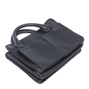 Pouchee Small Black Pebbled Leather Handbag